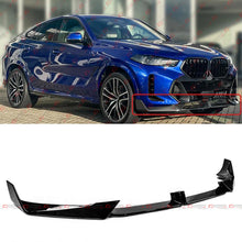 For 2024-2025 BMW X6 G06 M Sport LCI Gloss Black Front Bumper Lip Spoiler Splitter
