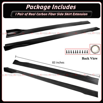 For 2017-2022 Infiniti Q60 Real Carbon Fiber Winglet Side Skirt Extension Splitter