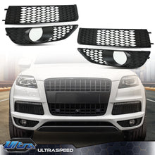 4PCS Black Upper Lower Bumper Fog Light Grill Cover Frame Fit For  Audi Q7 S-Line 2010-2015