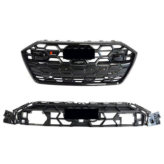 Front Bumper Grille For 2019-2025 Audi A6 Allroad C8 Grill Upgrade Black/Chrome