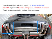 Pair For 2011-2014 Porsche Cayenne 92A 958 Stainless Rear Muffler Pipes Exhaust Tips Chrome