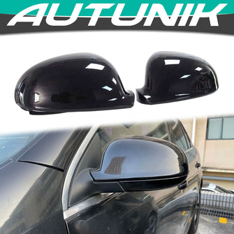 Glossy Black Side Mirror Cover Caps Replacement for VW Golf 5 Jetta Mk5 GTI mc43