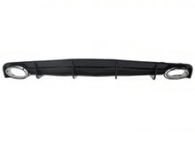 Gloss Black Rear Diffuser + Silver Exhaust Tips for Audi A6 C7.5 S-Line 2016–2018