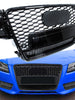 RS5 Style Front Mesh Honeycomb Grille Grill For Audi A5 S5 8B 8T 2008 2009 2010 2011 2012