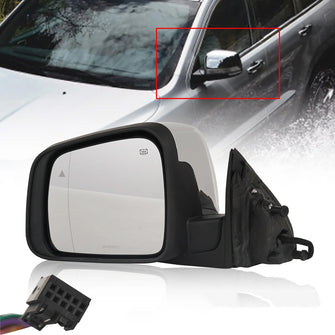Driver Side Mirror For 2011-2022 Jeep Grand Cherokee Chrome Heated Manual Fold