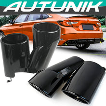 Gloss Black 4" Quad Staggered Exhaust Tips For Honda Accord 4dr Sedan 2018-2022