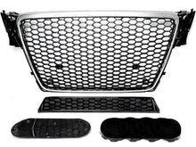 For Audi A4 S4 B8 2009-2012 RS4 Style Silver Front Henycomb Mesh Bumper Grill