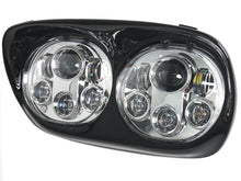 5.75" Dual LED Projector Headlight Black+Chrome Fit Harley Road Glide FLTR 1998-2013
