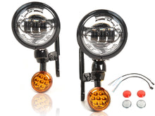 Auxiliary LED Spot Fog Light Turn Signals Fit For Harley Street Glide 1994-2023