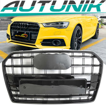 Black Front Hood Bumper Grille For AUDI A6 C7.5 S6 2016-2018