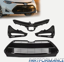 4pcs Gloss Black Front Upper/Lower Bumper Grille Set For Toyota Corolla 2017- 2019