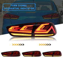 LED Tail Lights Red For Mitsubishi Lancer & EVO X 2008-2018 W/3D Scanning Dynamic Animation Rear Lamps