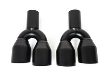 Staggered Black Quad 4.5" Out 3" In 304 Stainless Steel Exhaust Tips Dual Wall