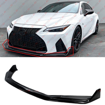 Gloss Black Front Bumper Lip Splitter For 2021-2024 Lexus IS300 IS350