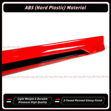 For 2022-2026 Honda Civic Sedan & Hatchback Rallye Red Black 2 Tone Side Skirt Extension