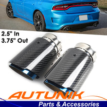 2pcs Set of Carbon Burnt Stainless Steel Exhaust Tips 2.5 Inlet for Kia Stinger