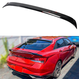 For 2021-2024 Hyundai Elantra Sedan Gloss Black Rear Window Roof Spoiler Wing