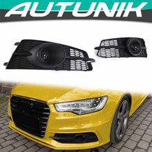 2pcs For Audi A6 S6 2016-2018 Sline Fog Light Grill Cover Lamp Grille w/ ACC Cap