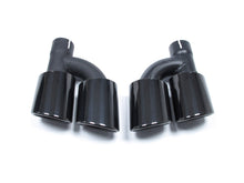 Black/Silver Dual Exhaust Tips Tail Pipes For Audi A3 8P 8V A4 B8 B9 A5 A6 Q5 TT 2.0T