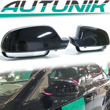 Pair For 2013-2016 AUDI A4 S4 RS4 A5 8T S5 B8.5 Gloss Black Mirror Caps Cover w/o Lane Assist