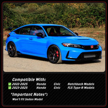 For 2022-2025 Civic Hatchback Type R FL5 M Style Gloss Black Side Window Louver