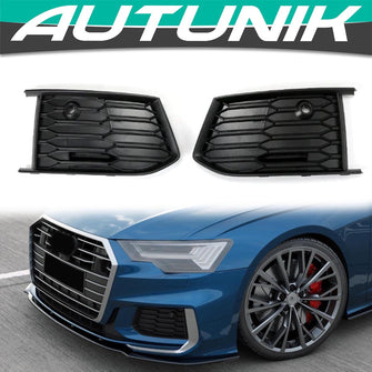 Front Fog Light Cover Grille For AUDI A6 C8 Non-SLine 2019-2023