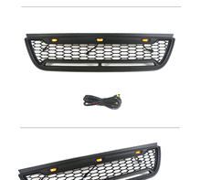 Black Front Bumper Upper Grille Grill W/Light Bar Fit For Ford Explorer 2002-2005