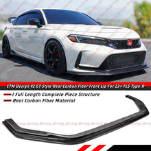 For 2023-2026 Honda Civic Type-R FL5 CTM V2 Carbon Fiber Front Bumper Lip Splitter