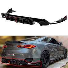 Gloss Black Rear Diffuser w/ LED Ligths & Corner Extension For 2017-2022 Infiniti Q60