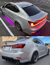 For 2006-2013 Lexus IS250 IS350 Gloss Black LED Rear Bumper Diffuser + V2 Corner Spat