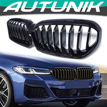 Gloss Black Front Bumper Kidney Grill for BMW 5-Series G30 2021 2022 2023