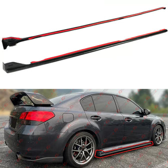 For 2010-2014 Subaru Legacy Sedan 5th Gen Matt Black Side Skirt Extension