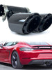 Black Exhaust Tips for Porsche 718 Cayman Boxster 982 2017-2023