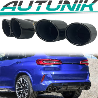 Pair For BMW X5 G05 X6 G06 X7 G07 40i Rear Exhaust Tips Muffler Tailpipe Black