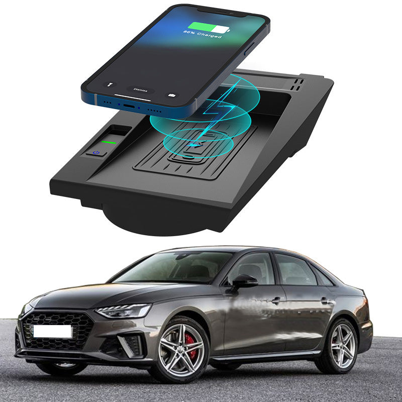 audi phone box with wireless charging and signal booster Car Wireless Phone Charger fit for Audi A4 S4 2017-2024/ A5 S5 2018-2024  Center Console