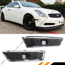 Black Side Marker Lamps Fender Lights w/ White LED Bulb For 2003-2007 Infiniti G35 Coupe