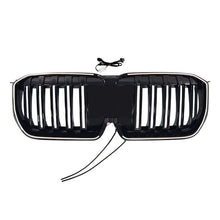 For 2023-2025 BMW X1 U11 iX1 U12 Gloss Black W/LED Single Slats Front Grille Kidney Bumper Grill