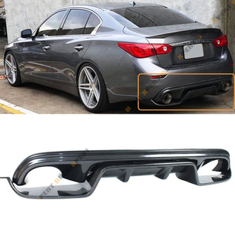 Carbon Fiber Rear Bumper Diffuser Kits For 2014-2017 Infiniti Q50