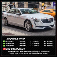 For 2014-2025 Cadillac CT5 CT6 CTS Full Carbon Fiber M Style Side Mirror Covers Caps Stick-On