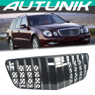 Front Mesh Grill For Mercedes W211 E350 E500 2007-2009 w/o Camera