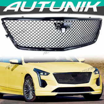 Black Honeycomb Front Mesh Grill for Cadillac CT6 2019-2022 ( with Frame) No Camera Hole