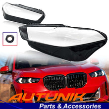 For 2024-2026 BMW X5 G05 X6 G06 LCI Front Headlight Lens Cover Black Clear Left+Right