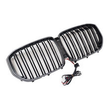 For 2019-2023 BMW X5 G05 Gloss Black Front Grille w/ LED Lights Dual Slat Kidney Grille