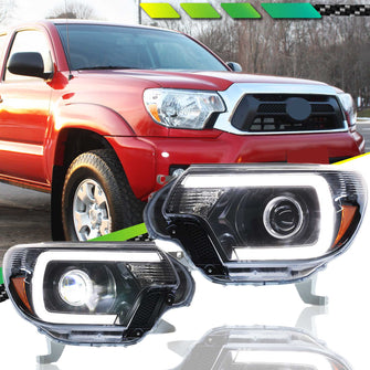 For Toyota Tacoma 2012-2015 Headlights w/LED Headlamp Clear Lens Pair