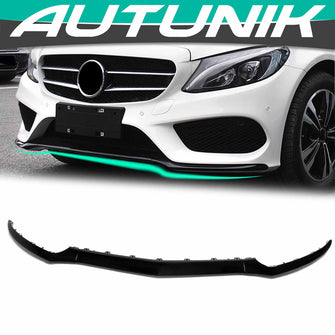 3pcs Gloss Black Front Bumper Lip Molding Trim For Mercedes W218 CLS CLS400 CLS550 2015-2018 di109