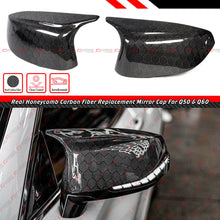 Honeycomb Carbon Fiber Mirror Cover Caps fit for Infiniti Q50 Q60 2014-2024