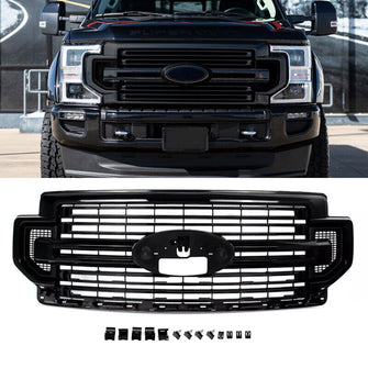 For 2020-2022 Ford F-250 F350 F450 LIMITED Front Radiator Grille Gloss Black