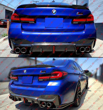 For 2018-2023 BMW F90 M5 CTM LED Real Carbon Fiber Rear Bumper Diffuser + Extension