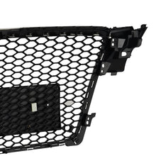 Fit for 2009-2012 Audi A4/S4 B8 Front Bumper Hex Grille Mesh RS4 Style Gloss Black