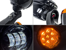 4.5" LED Passing Light Brackets Black for Harley Road Glide 2006-2023